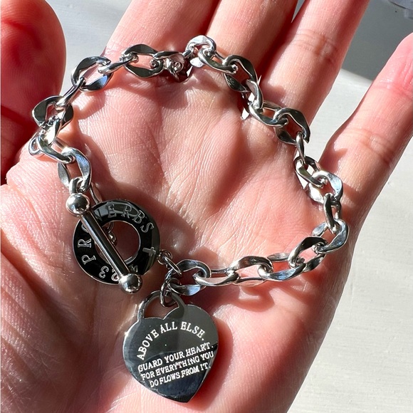 2 Piece Set! Choker & Bracelet Proverbs 4:23 Heart - Picture 13 of 13